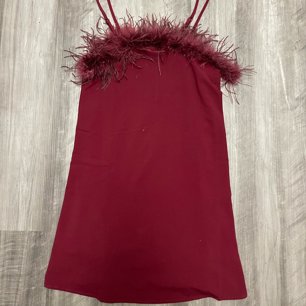 Maroon spaghetti strap dress